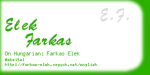elek farkas business card